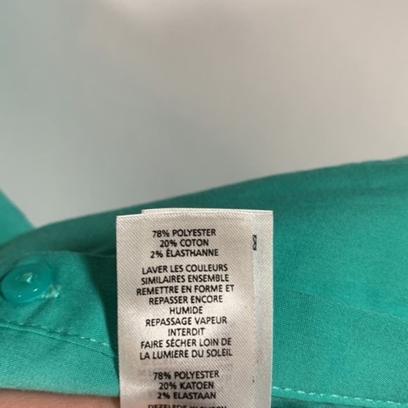 Atmosphere Turquoise Button-Down Collared Blouse Top - Picture 7 of 7